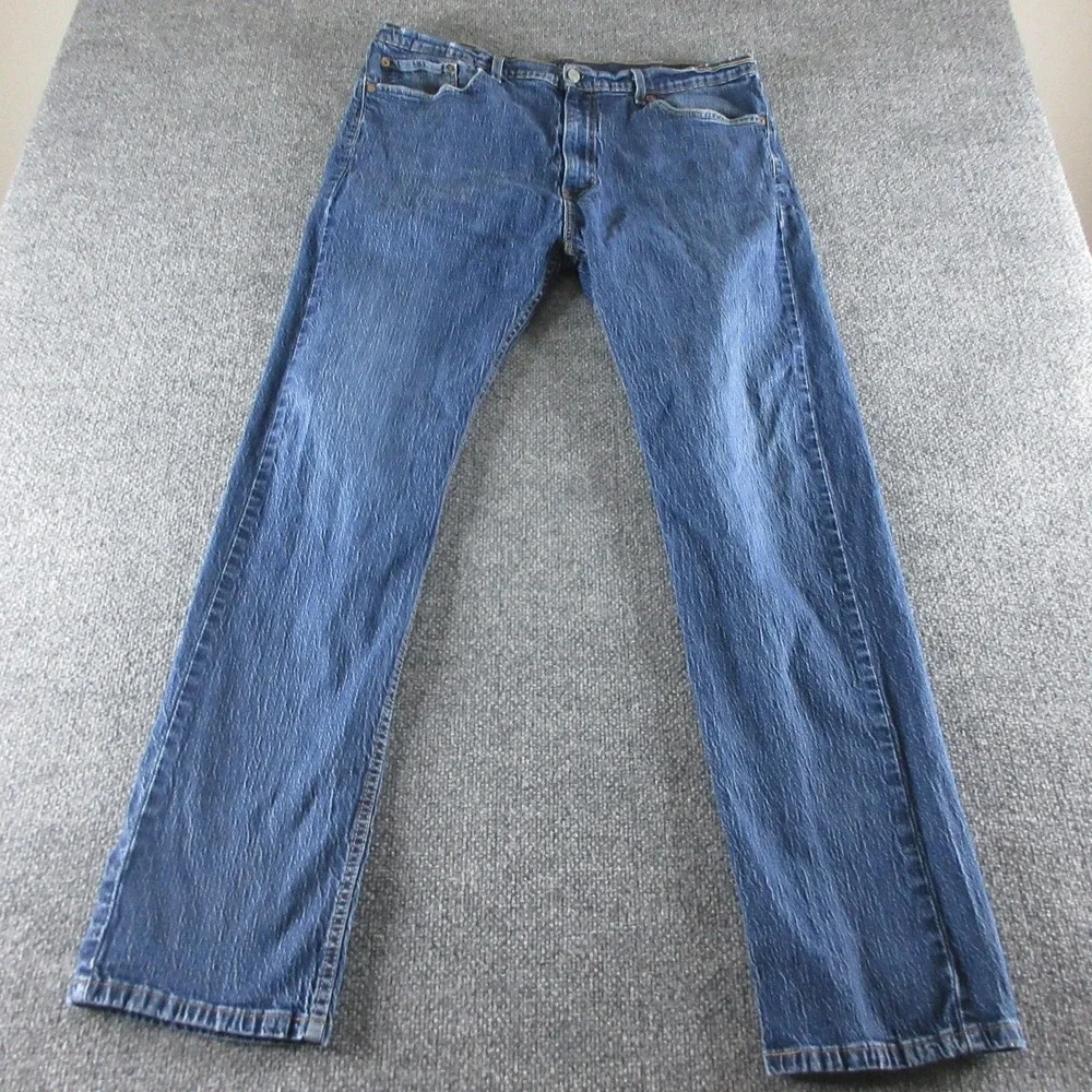 Levis 505 Jeans Mens 40x34 Blue Regular Straight Medium Wash Denim Casual Pants